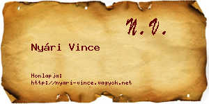 Nyári Vince névjegykártya